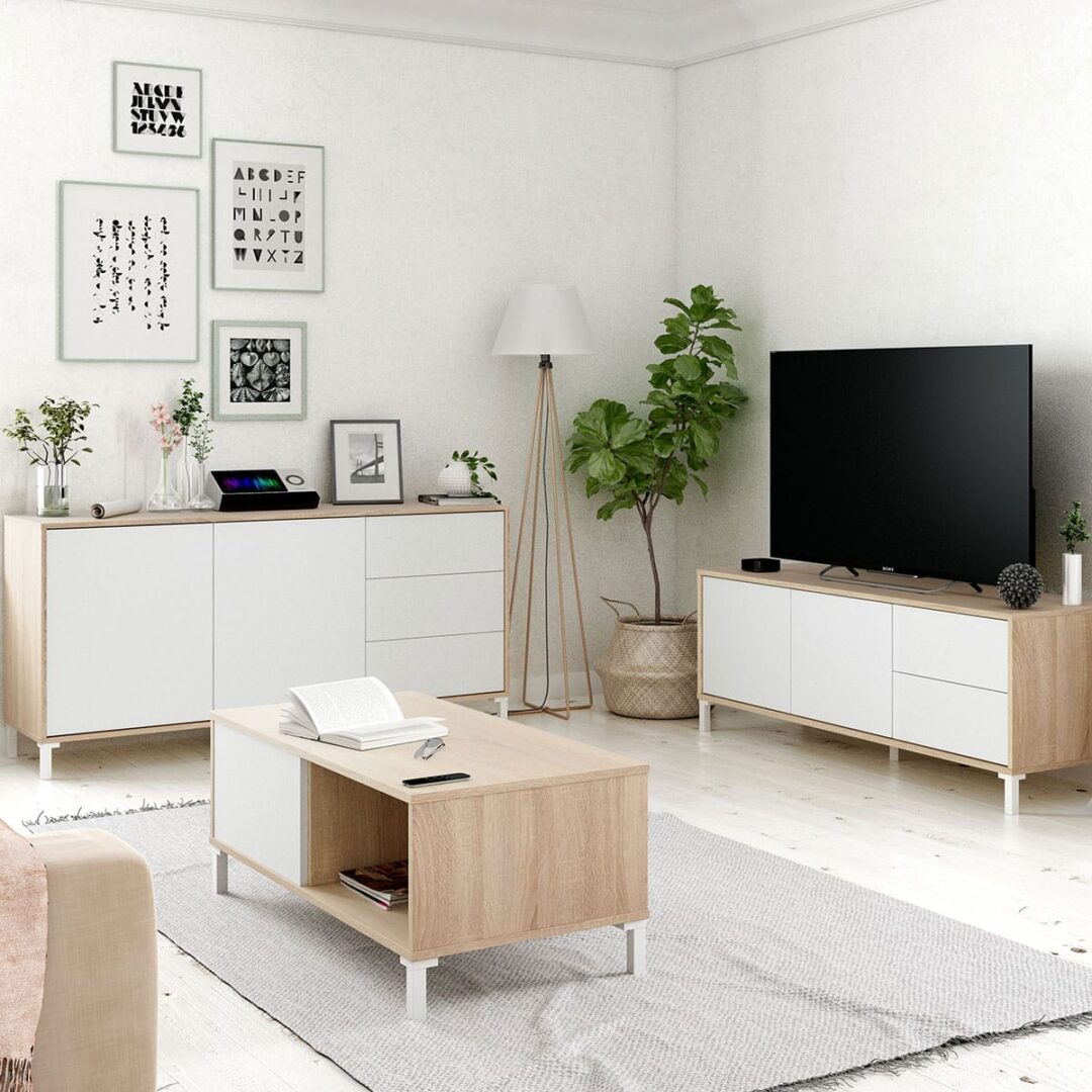 Mesa Centro Brooklyn Style Blanco Roble - Imagen 2