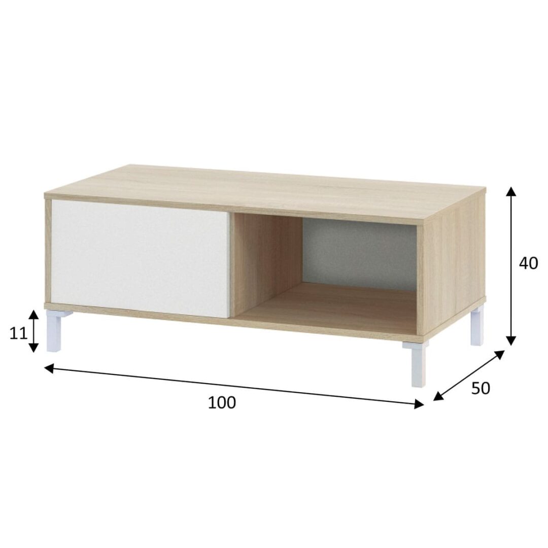 Mesa Centro Brooklyn Style Blanco Roble - Imagen 4
