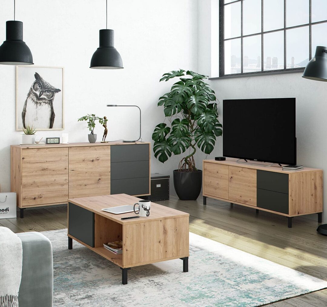 Mesa Centro Brooklyn Style Gris Roble - Imagen 4