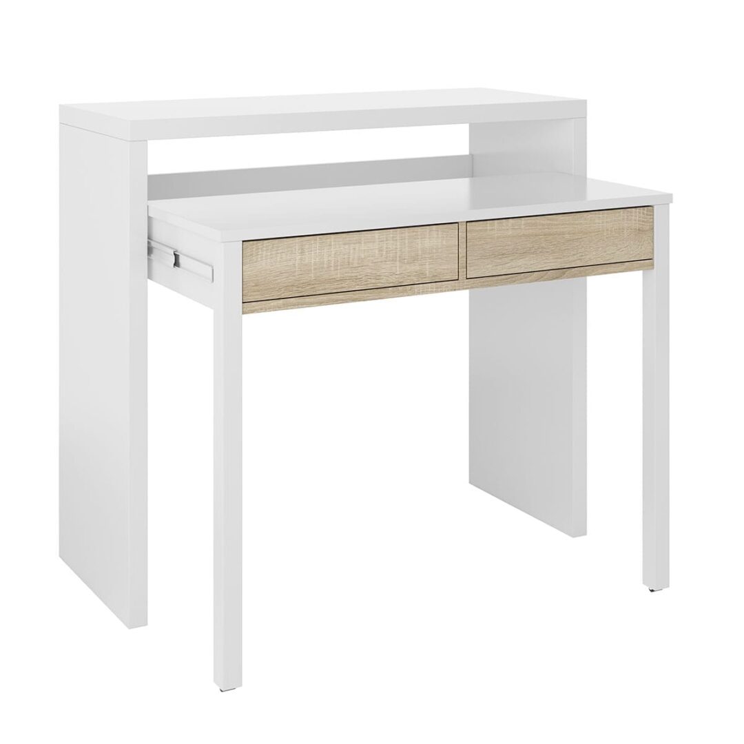 Escritorio Plegable Blanco Roble - Imagen 4