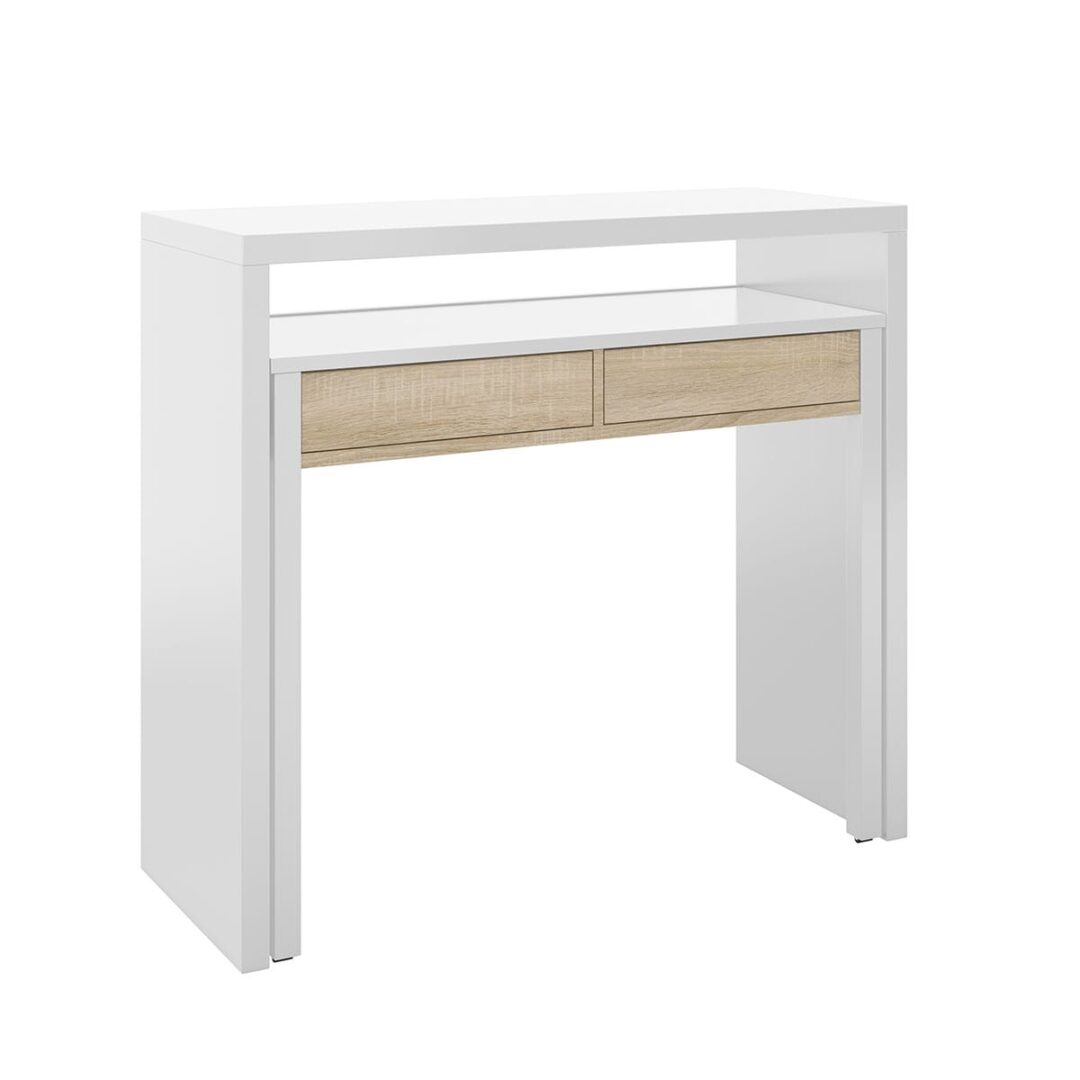 Escritorio Plegable Blanco Roble - Imagen 5
