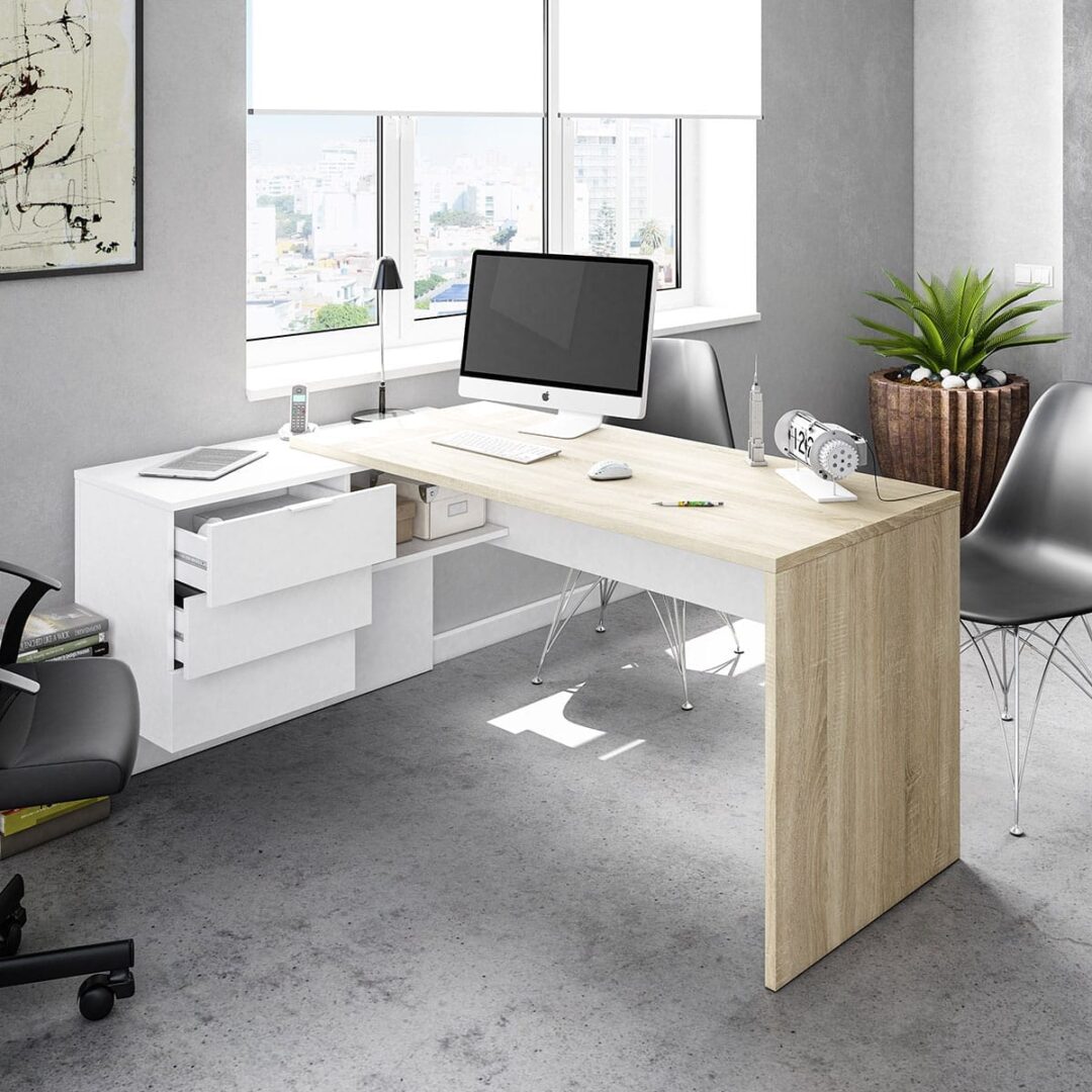 Escritorio Office Blanco Roble - Imagen 12