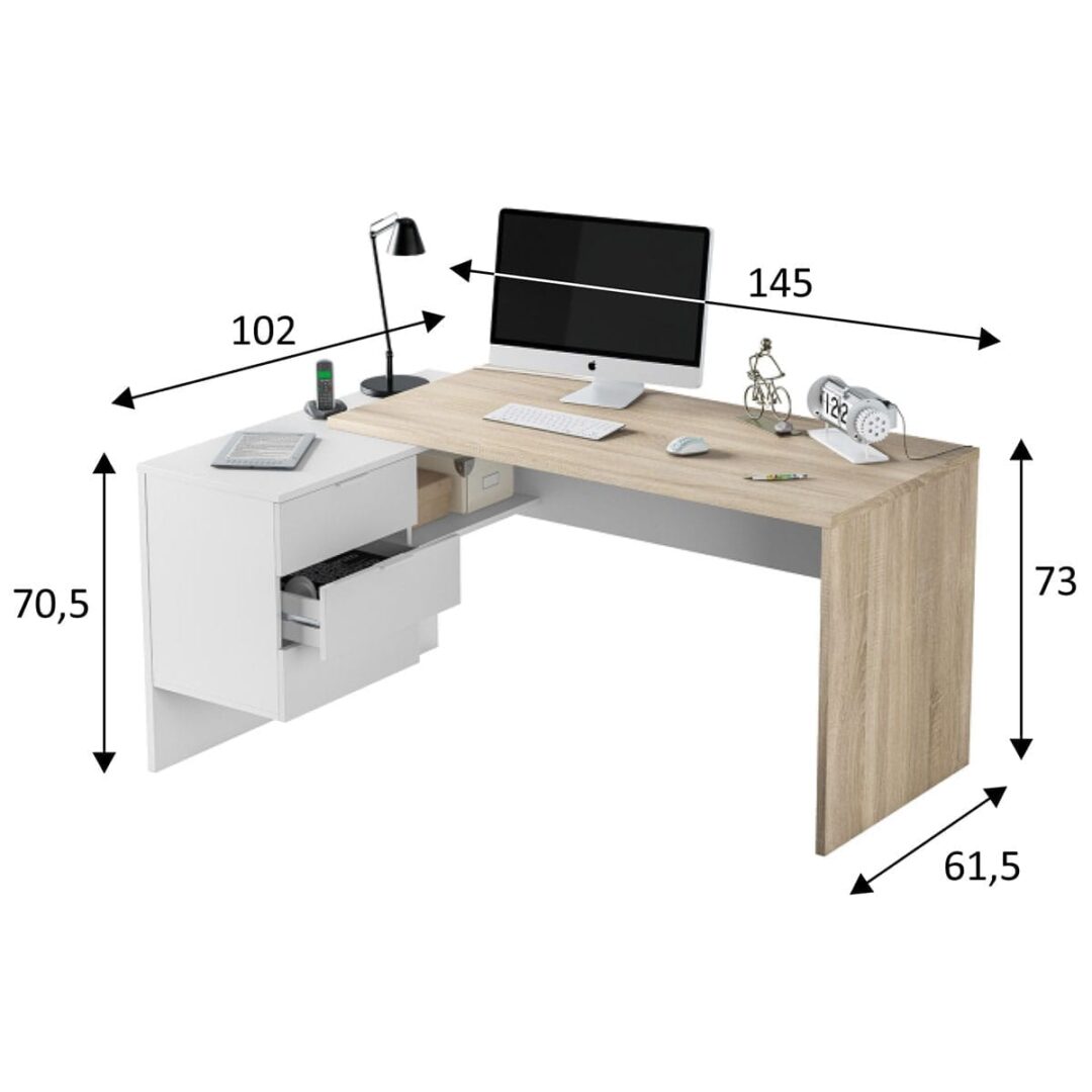 Escritorio Office Blanco Roble - Imagen 10