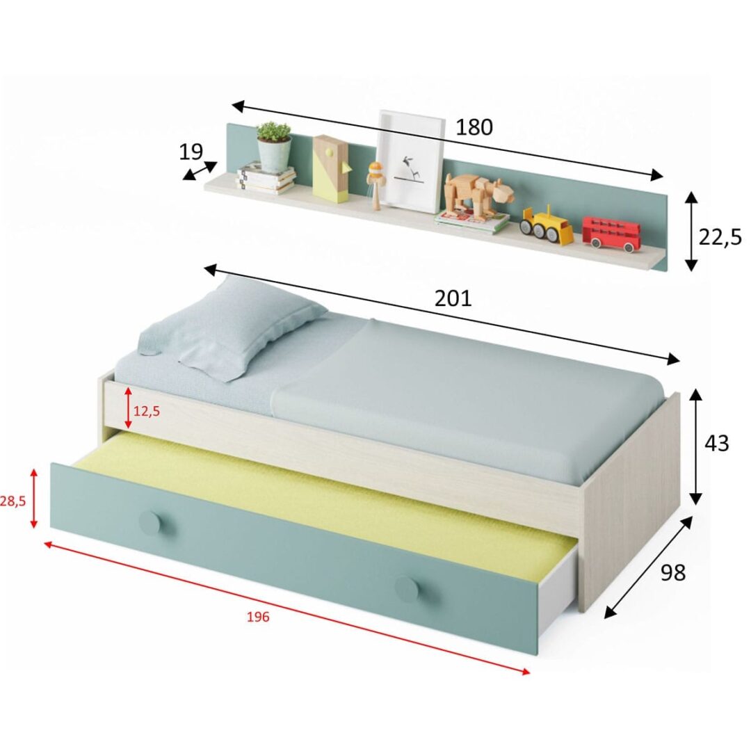 Cama Nido Nuba Verde Aqua - Imagen 2