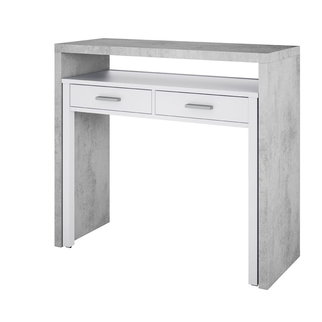 Escritorio Plegable Blanco Cemento - Imagen 2
