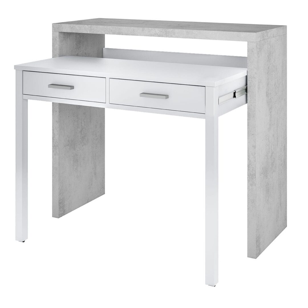 Escritorio Plegable Blanco Cemento - Imagen 3