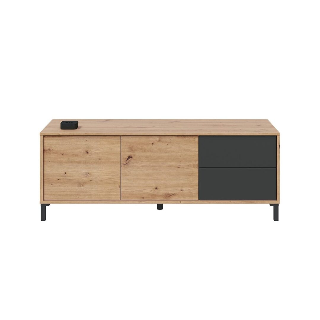 Bajo TV 2 Puertas Brooklyn Style Gris Roble