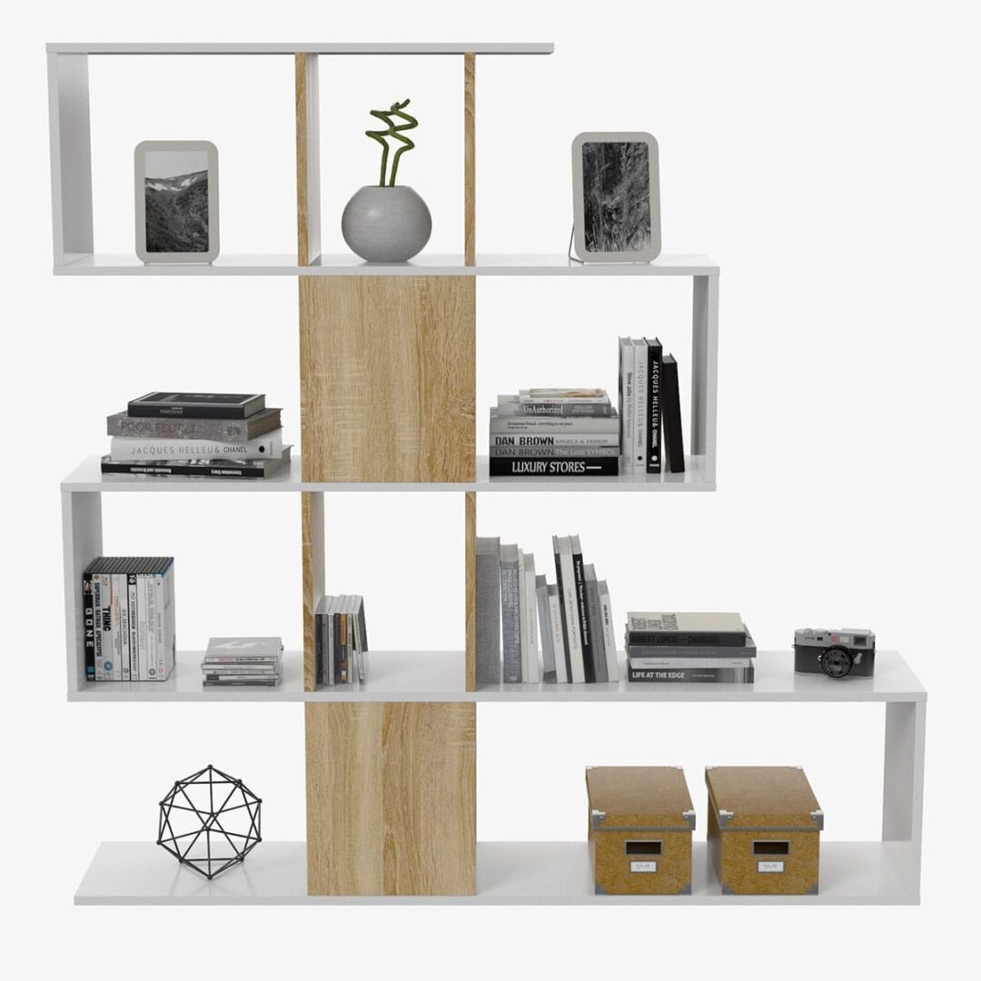 Estantería Asimétrica Blanco Roble - Imagen 4
