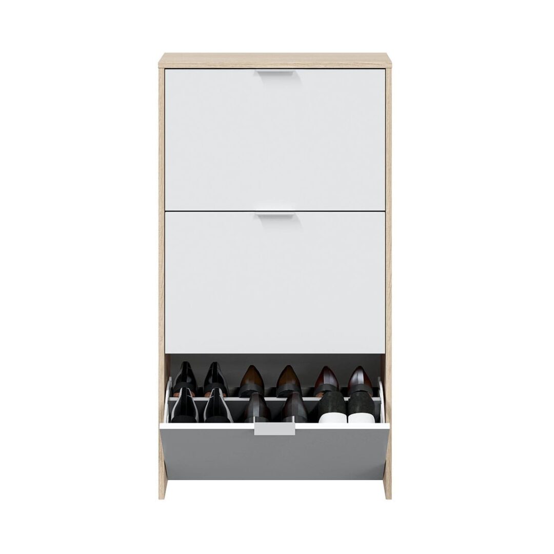 Zapatero 3 Puertas Roble Blanco - Imagen 2