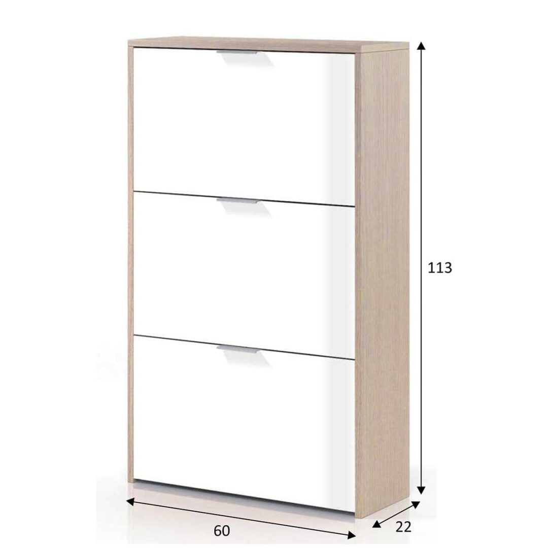 Zapatero 3 Puertas Roble Blanco - Imagen 3