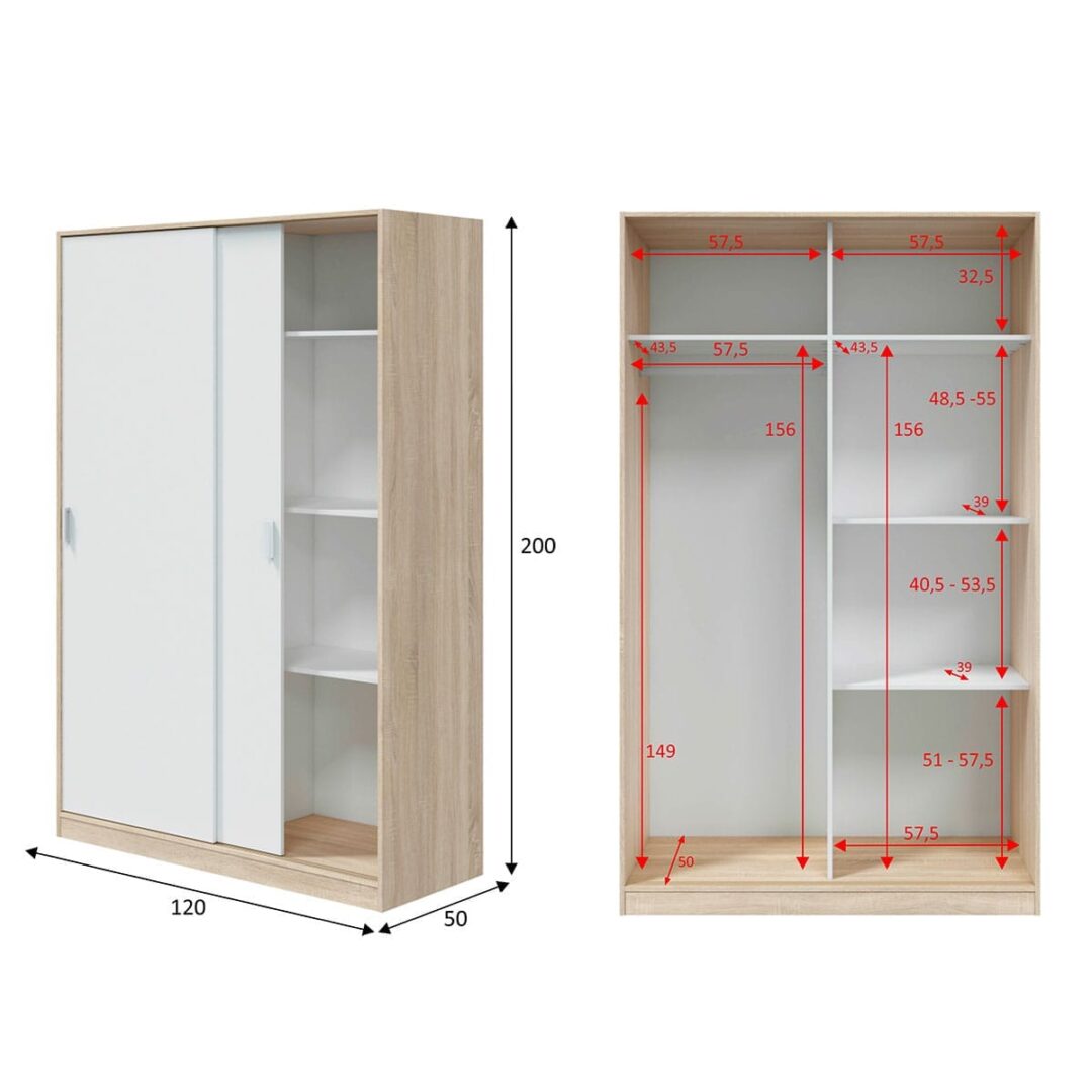 Armario Juvenil Top Puertas Correderas Blanco Roble - Imagen 8