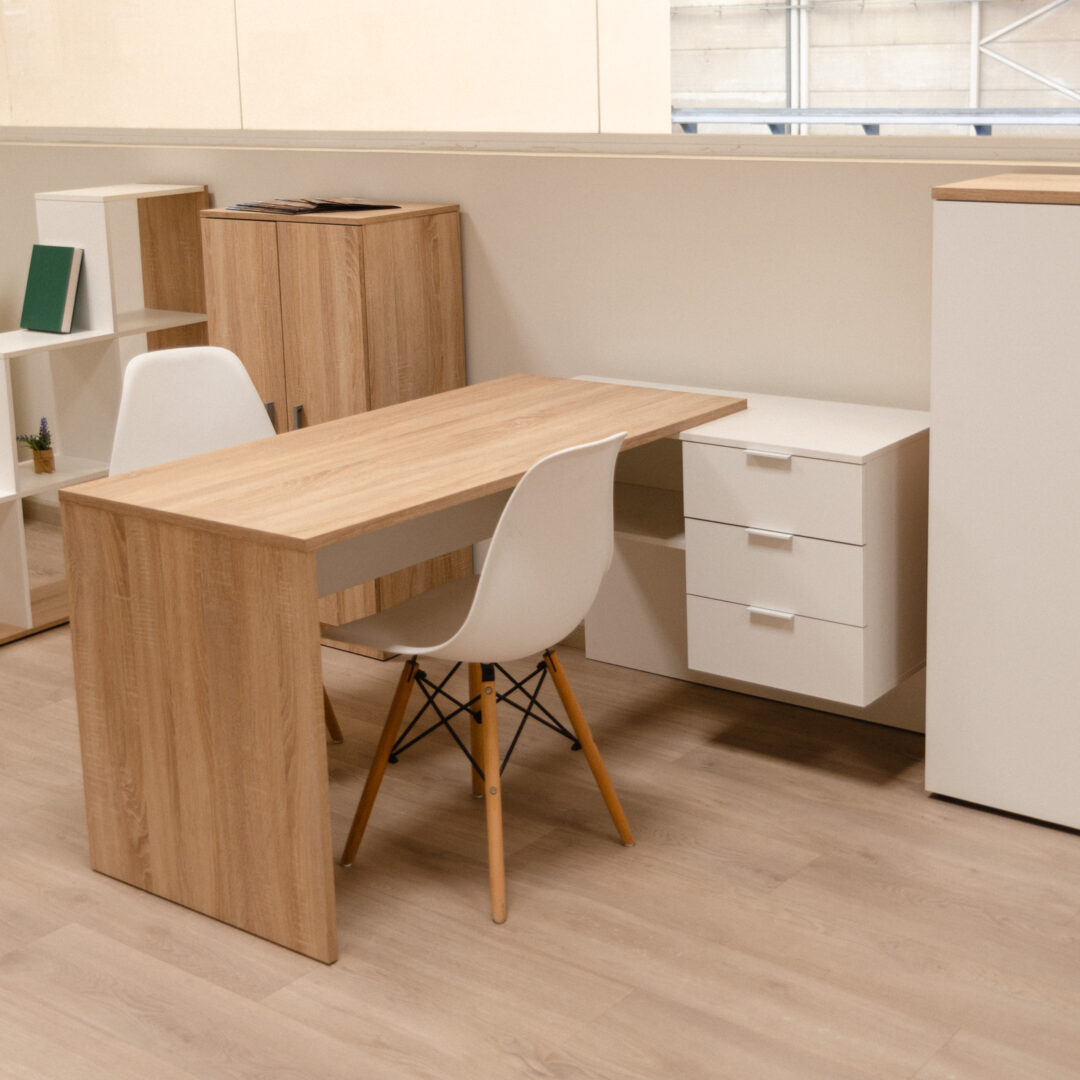 Escritorio Office Blanco Roble