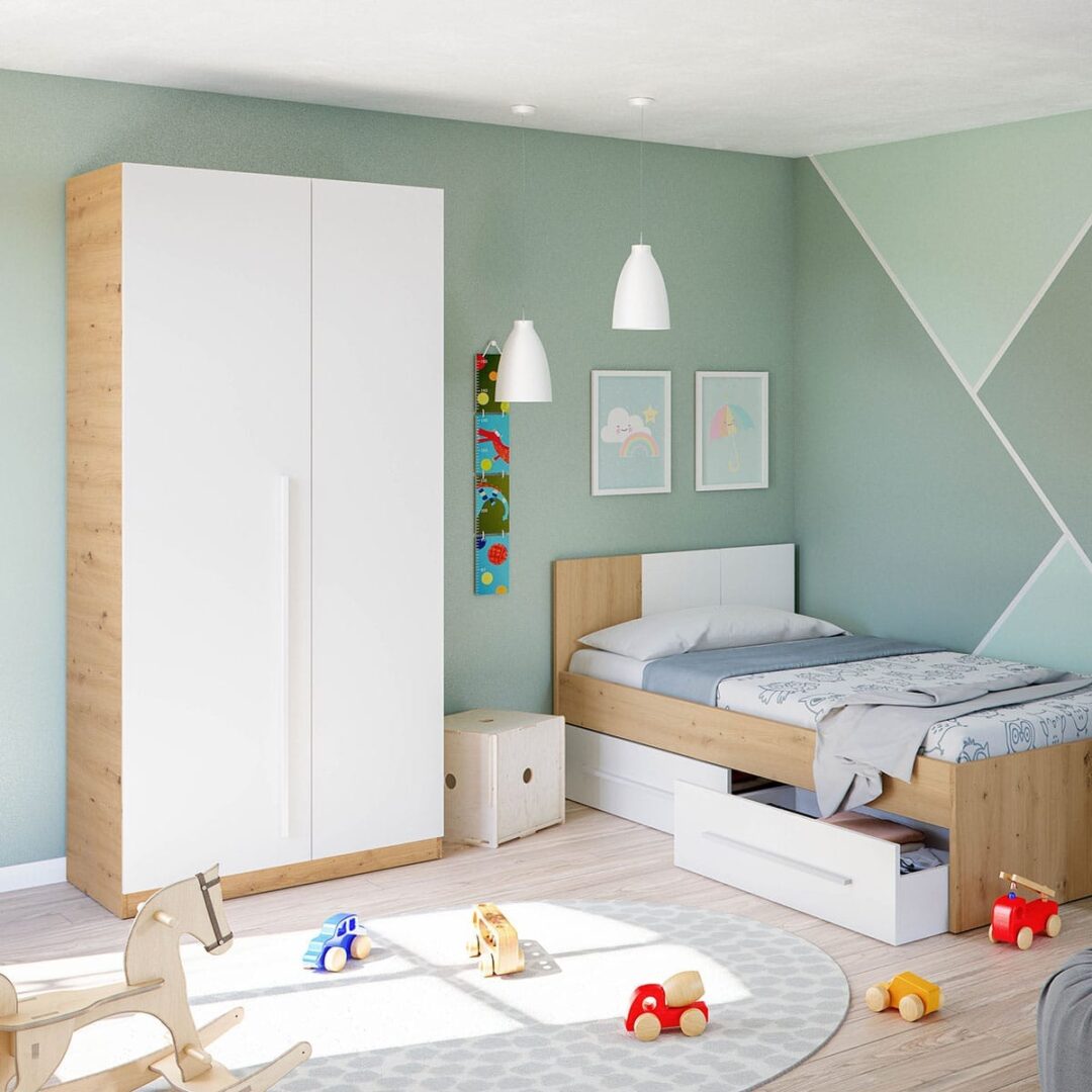 Habitación completa juvenil blanco roble Noah - Imagen 4