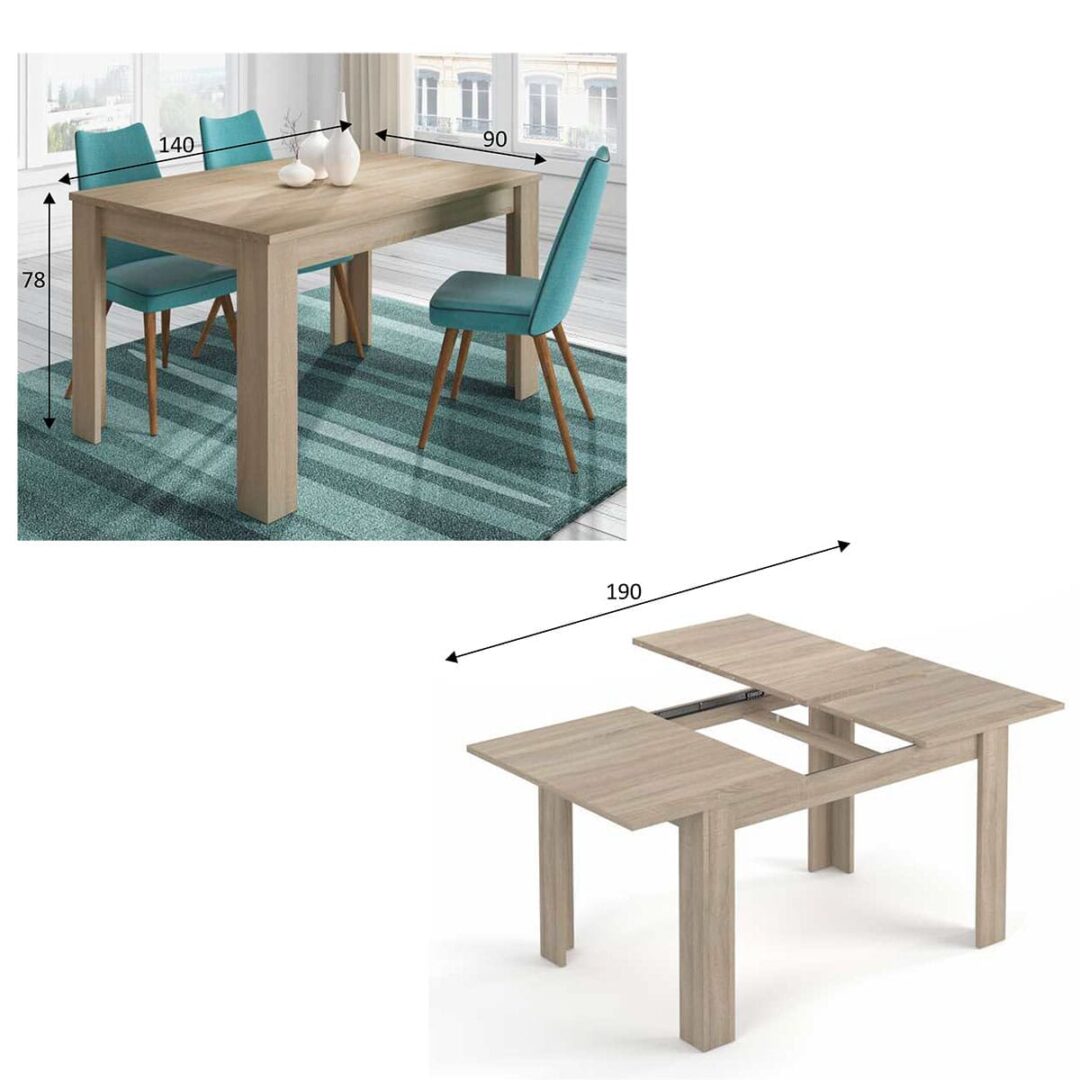 Mesa Extensible Roble Kendra - Imagen 12