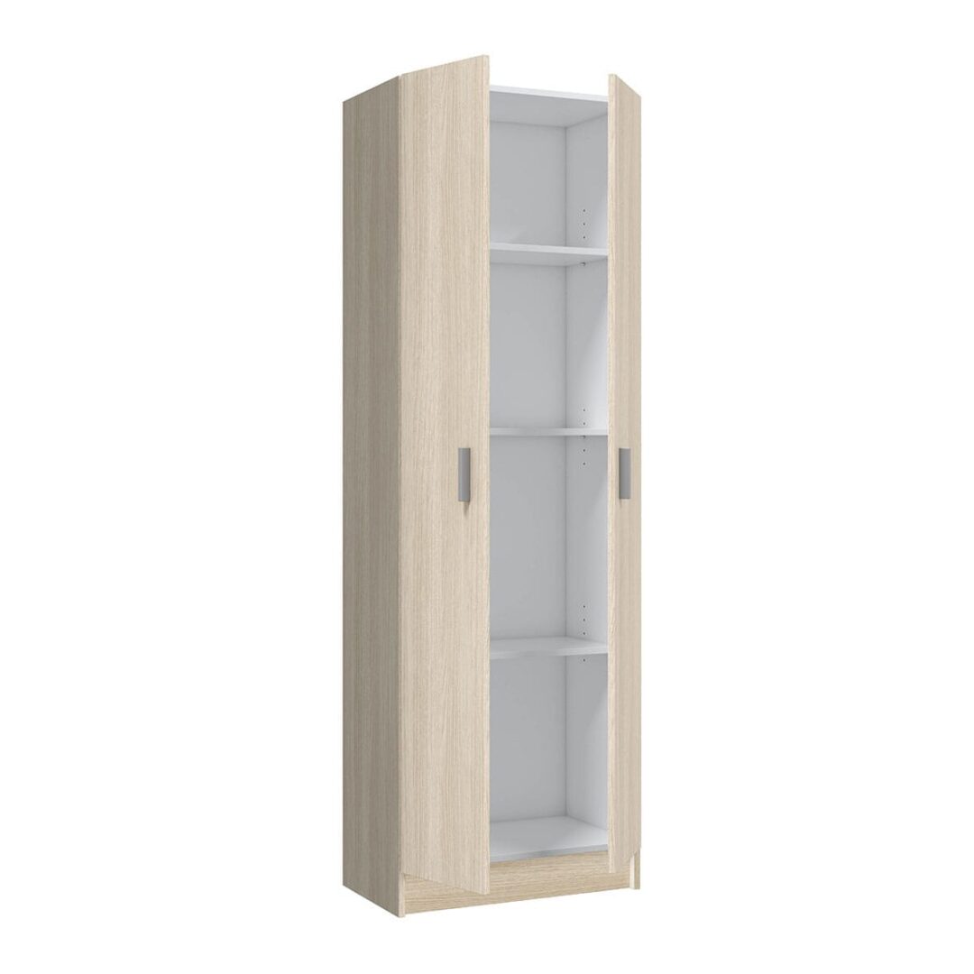Mueble Zapatero Recibidor 59 cm Roble Canadian – Armario Auxiliar con 2 Puertas y 5 Estantes Regulables - Imagen 3