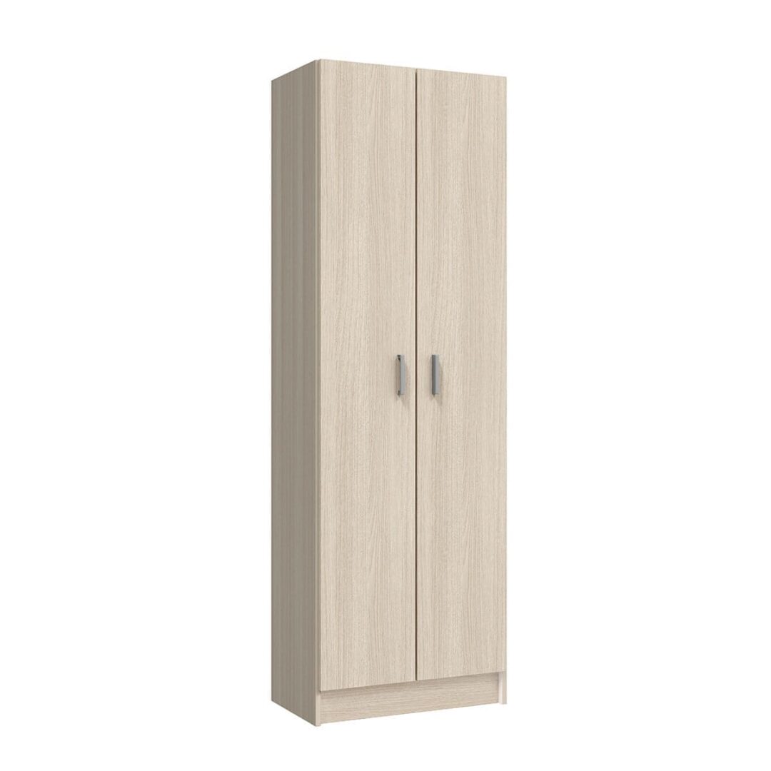 Mueble Zapatero Recibidor 59 cm Roble Canadian – Armario Auxiliar con 2 Puertas y 5 Estantes Regulables