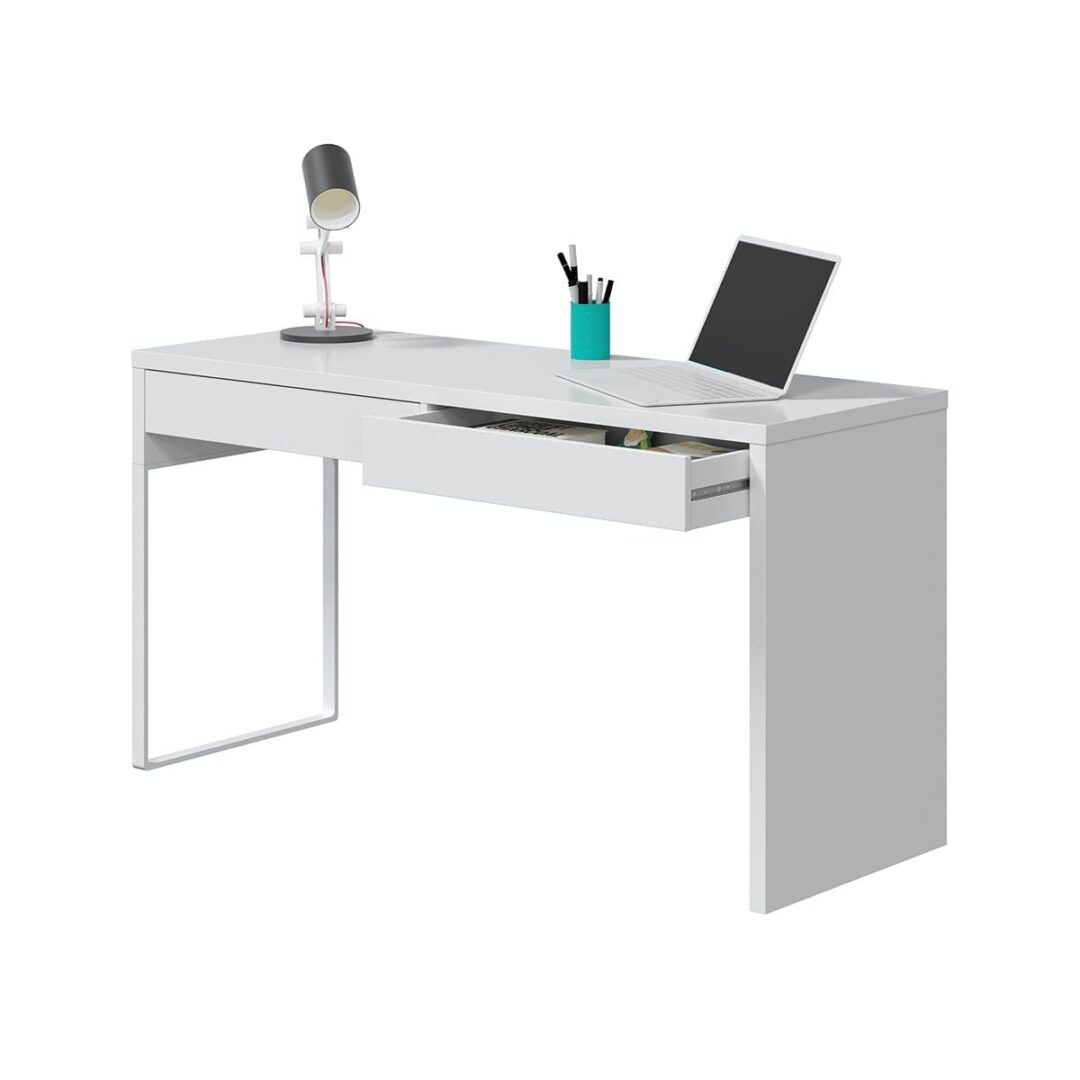 Escritorio Blanco Dos Cajones Slim Line - Imagen 3