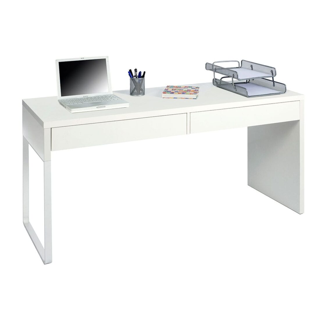 Escritorio Blanco Dos Cajones Slim Line - Imagen 4