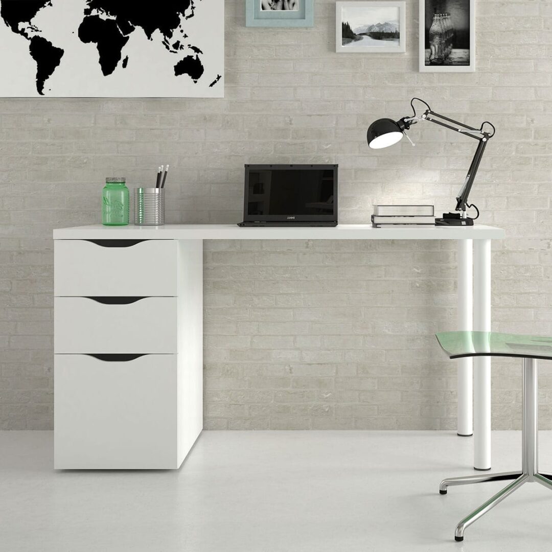 Escritorio Blanco Tres Cajones