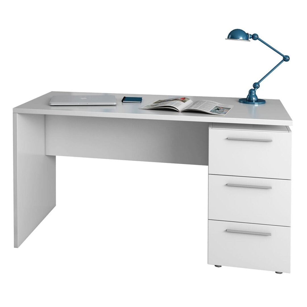 Escritorio Blanco Tres Cajones Style - Imagen 4