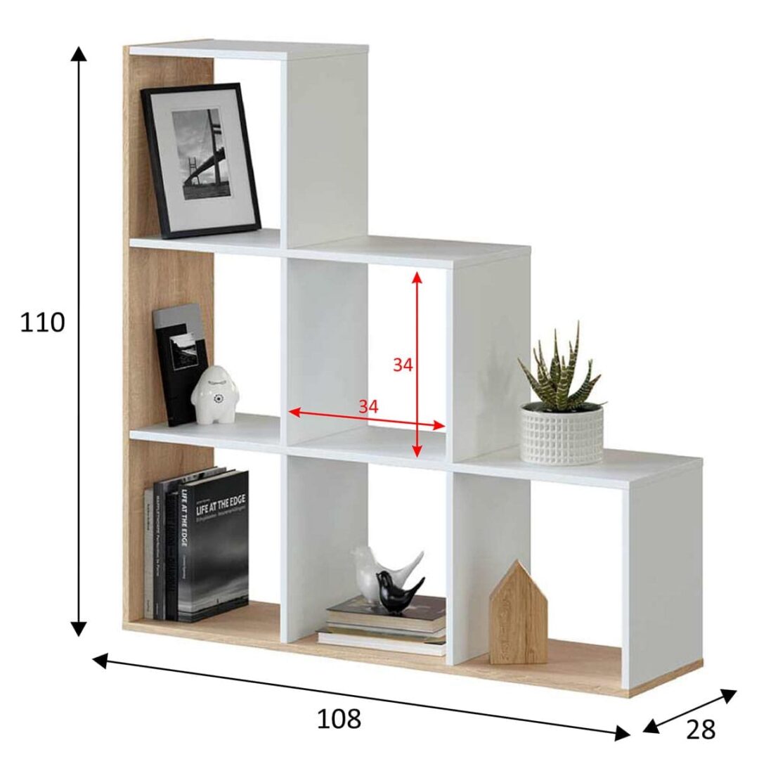 Estantería Escalera Blanco Roble - Imagen 4