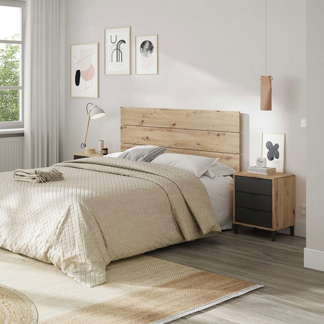 Cabecero Cama y 2 Mesitas Enzo - Brooklyn