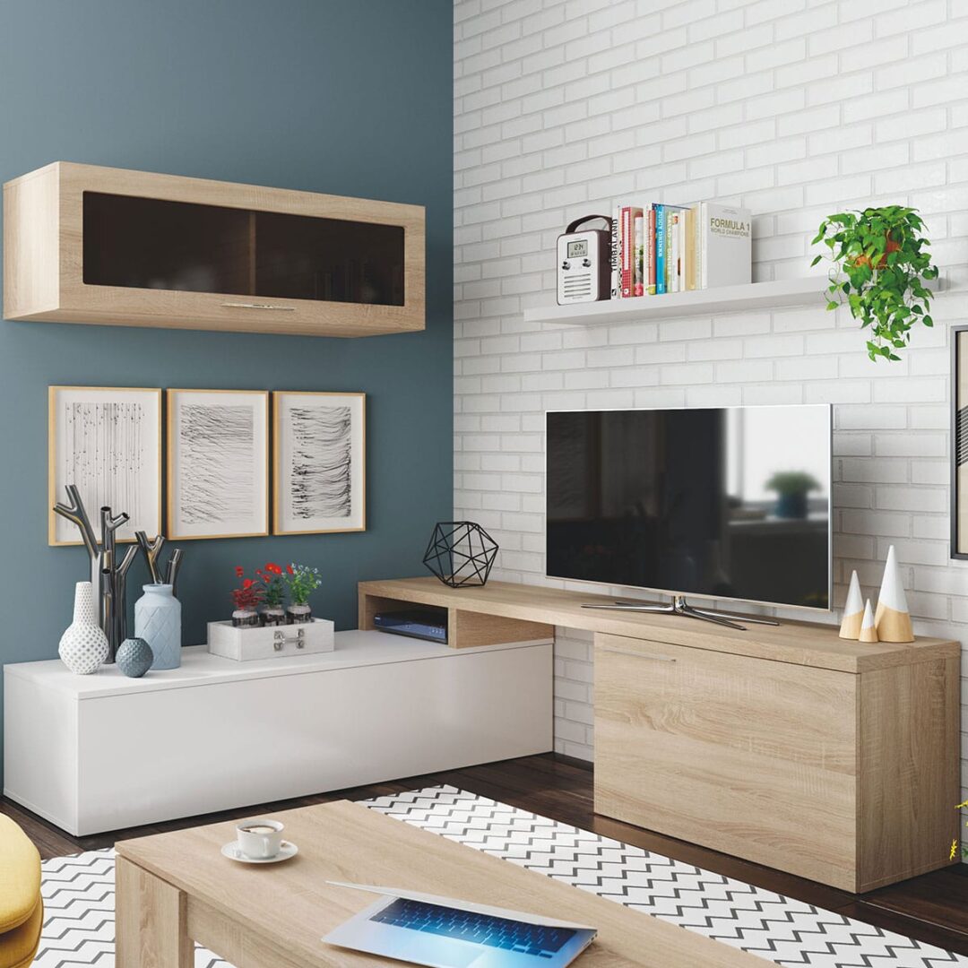 Salón Flex Tv Roble Blanco - Imagen 13