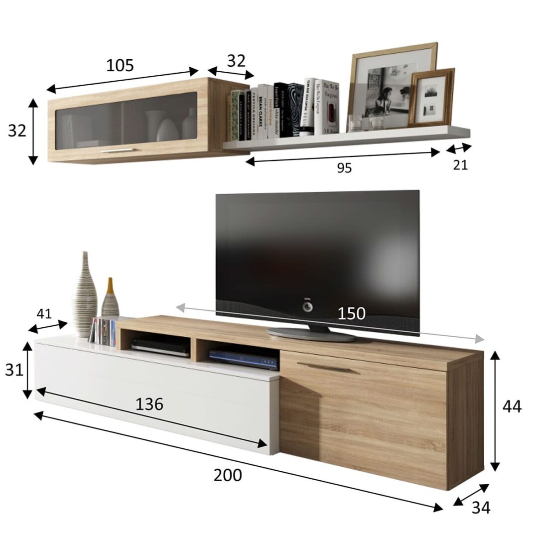 Salón Flex Tv Roble Blanco - Imagen 14