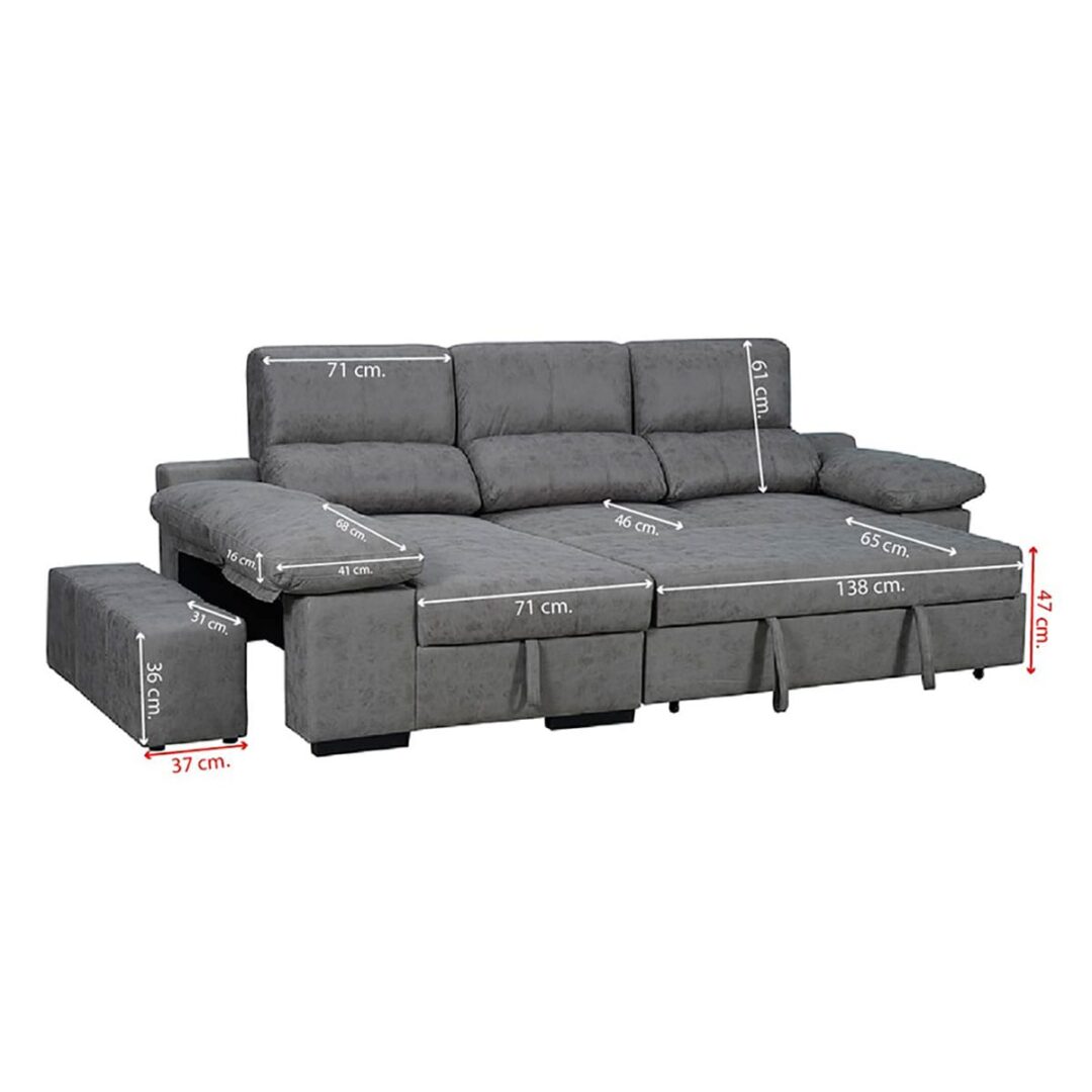 Sofá Chaise Longue convertible a Cama y Arcón - Huesca - Imagen 7