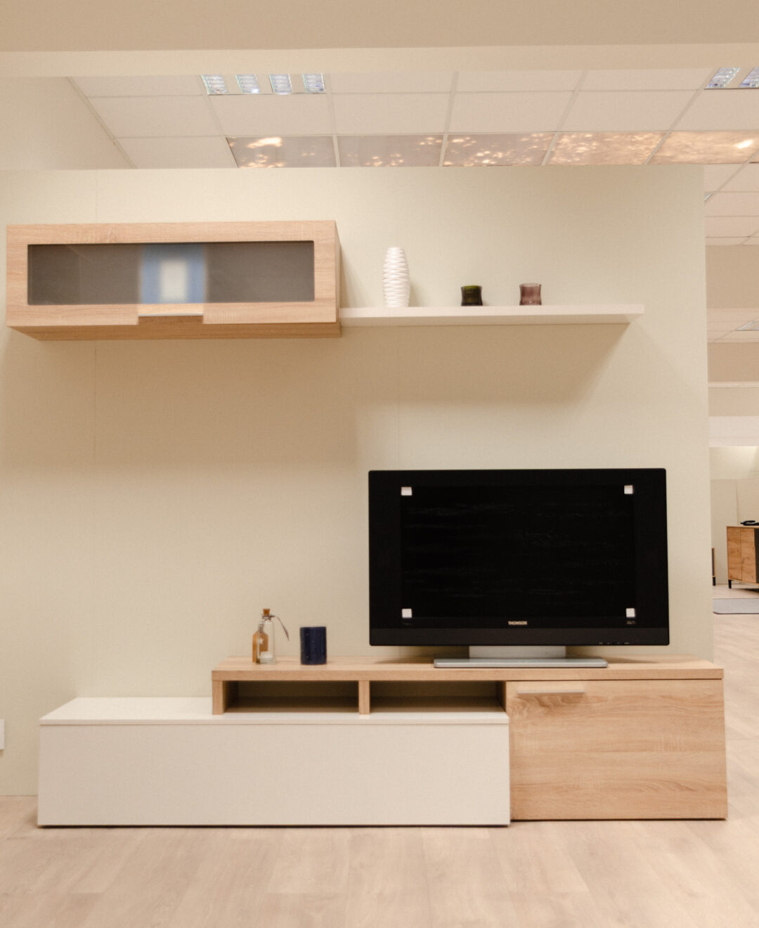 Salón Flex Tv Roble Blanco