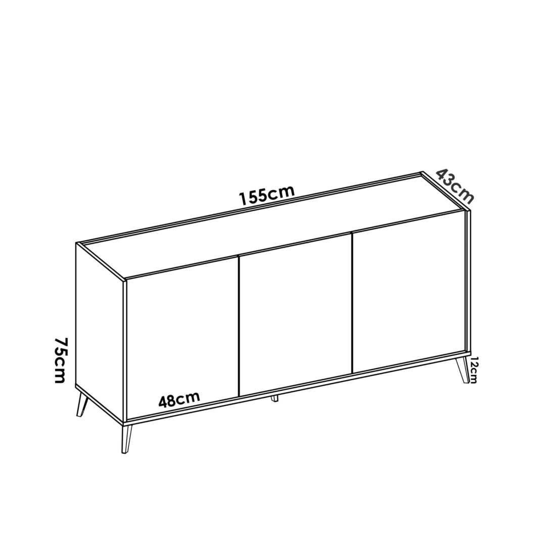 Pack Ness 2 - Mueble Bajo de Televisión, Mesa de Centro y Aparador - Imagen 16