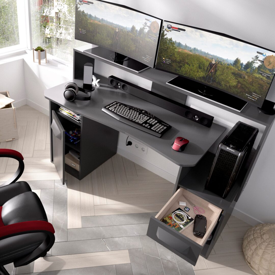 Mesa Escritorio Gaming Grafito - Fosk - Imagen 2