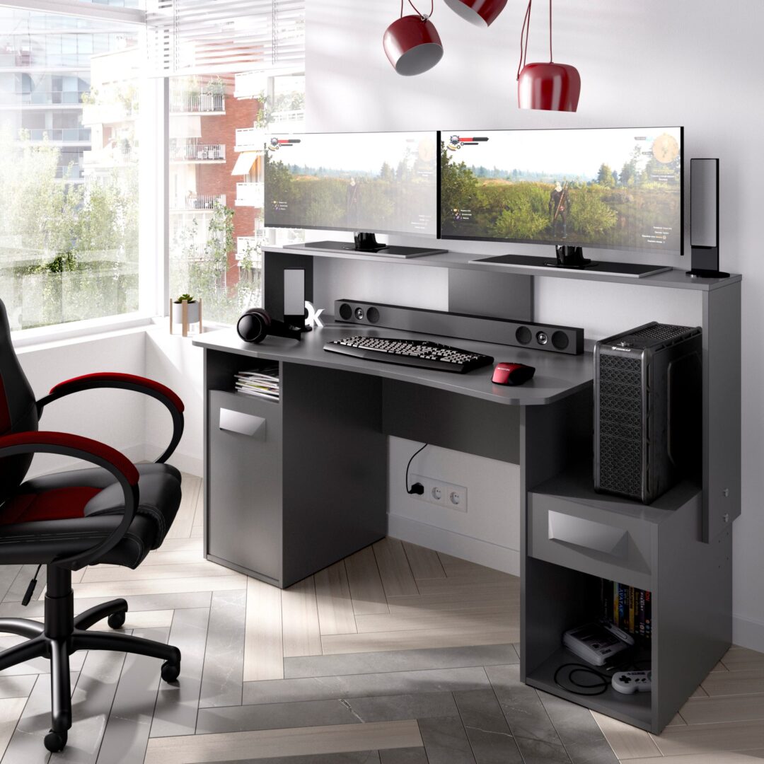 Mesa Escritorio Gaming Grafito - Fosk