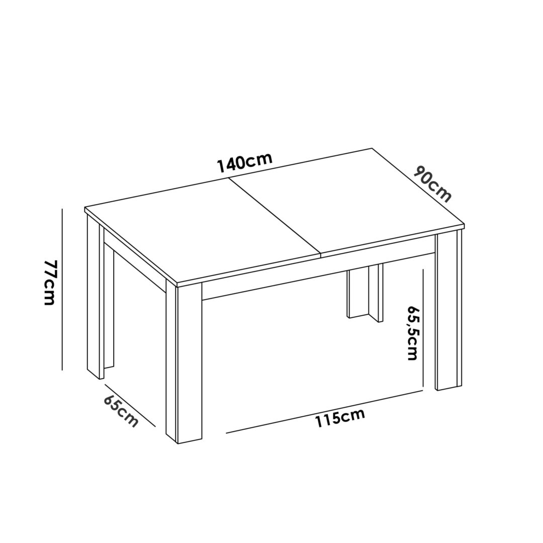 Pack Nova 1 - Mueble Aparador, Mesa de Comedor y Vitrina Alta - Imagen 11