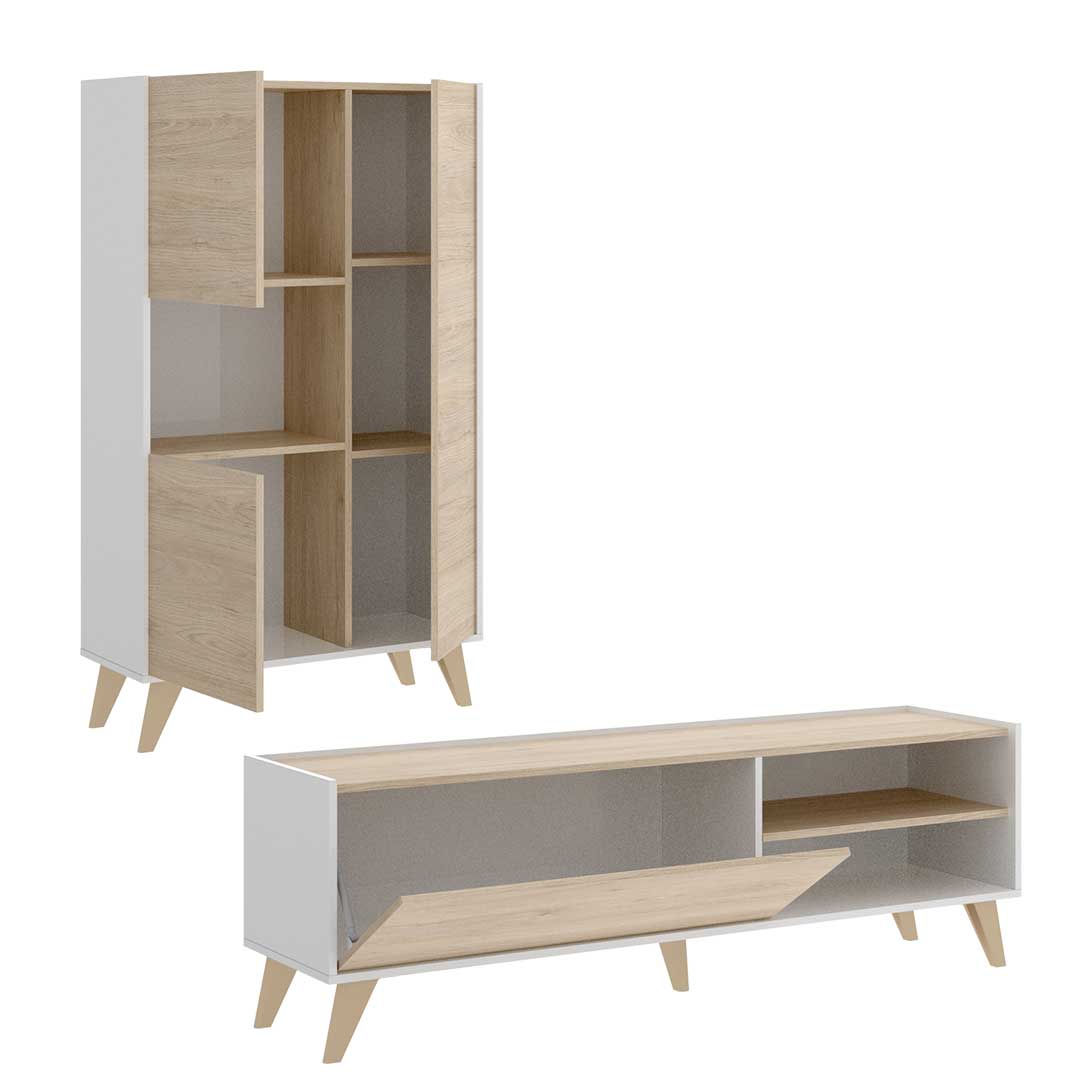 Pack Ness 1 - Aparador alto y Mueble Bajo de Televisión