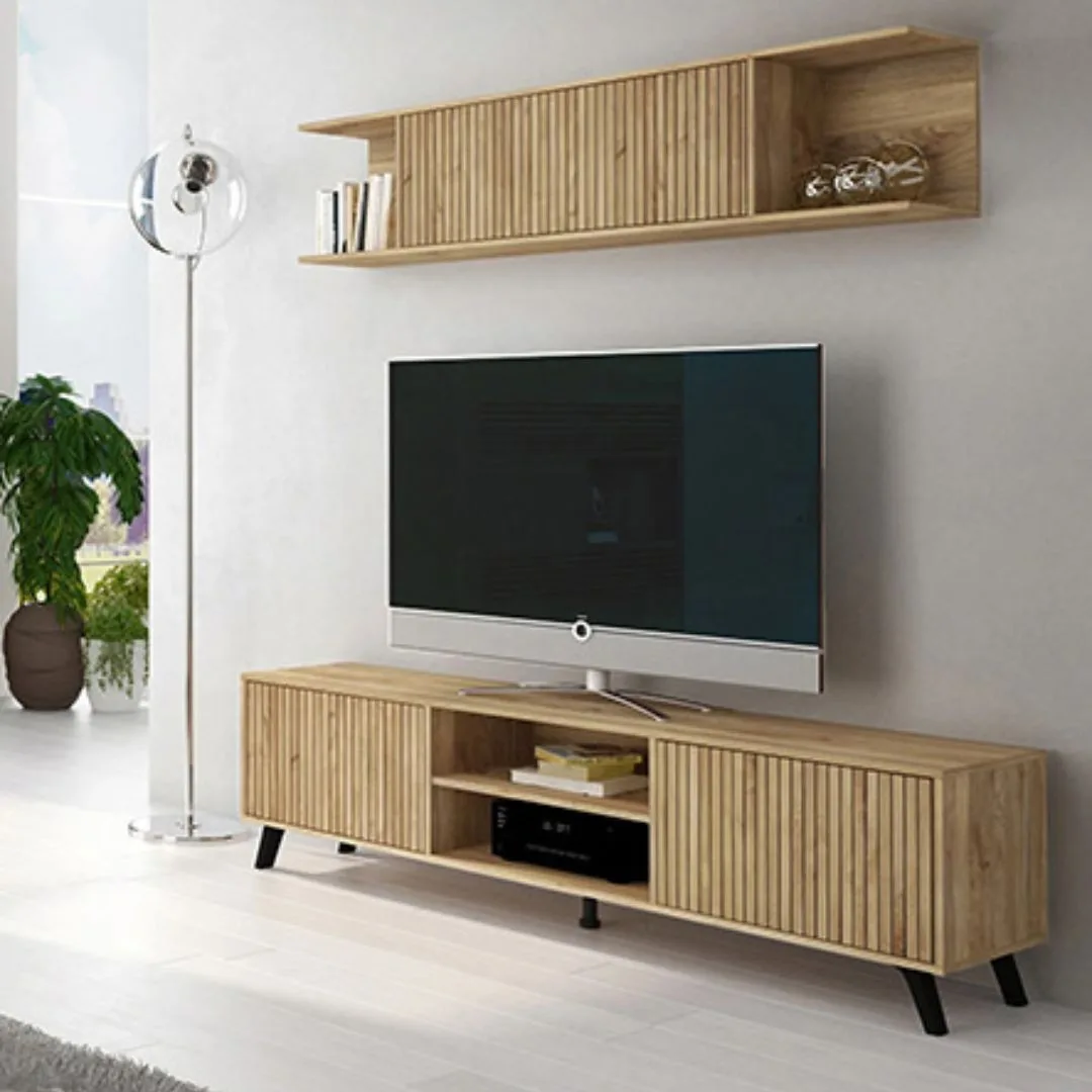 Conjunto de Salón mueble bajo TV y estante - Solana