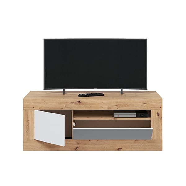 Mueble tv Hallie roble-blanco