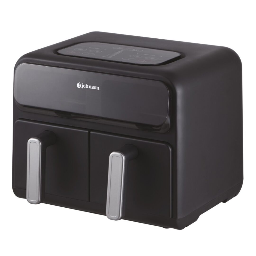 Freidora de aire Johnson 8L con doble cesto – 2400W, control táctil, 9 programas