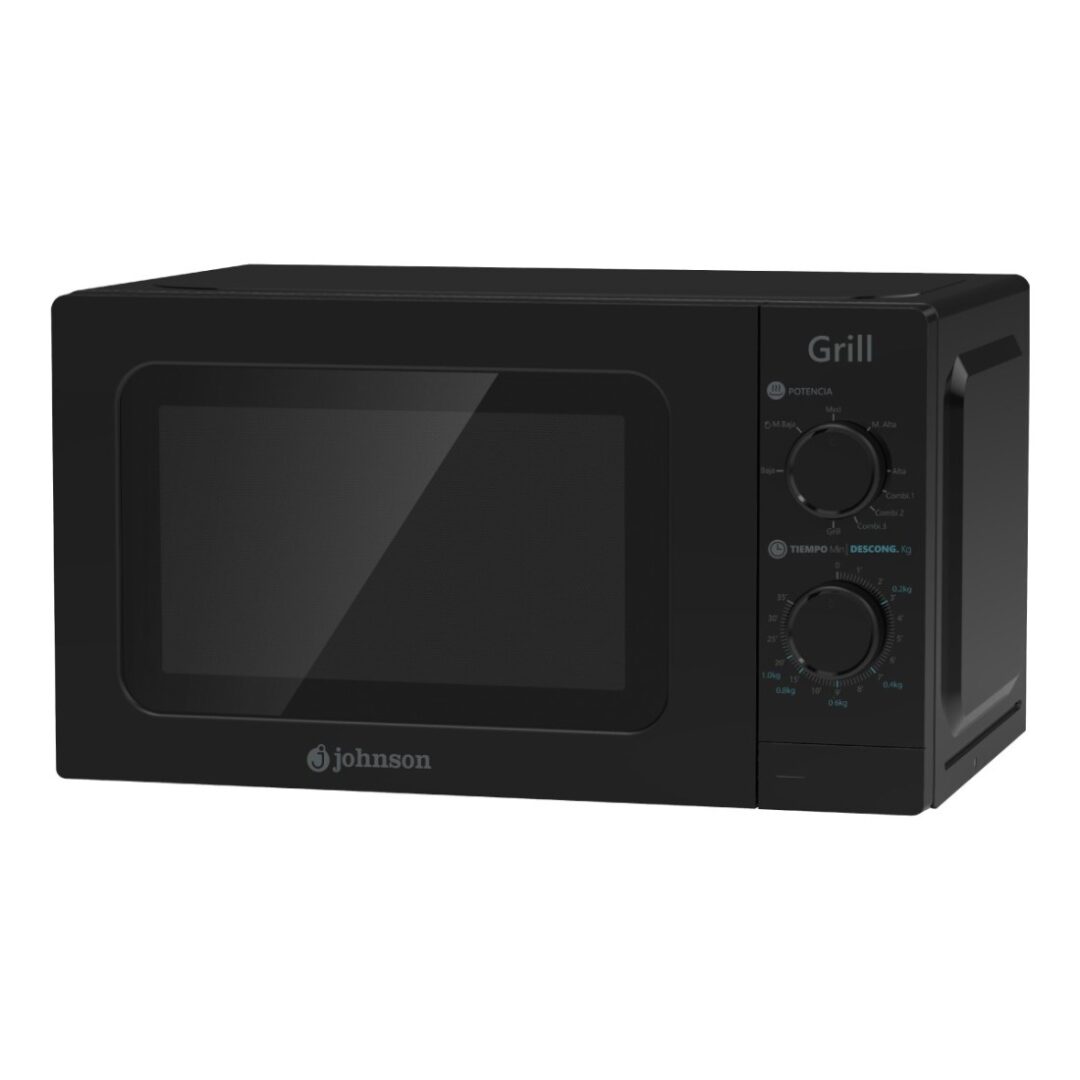 Microondas con Grill Johnson 20L – 700W + Grill 1000W, 5 niveles de potencia