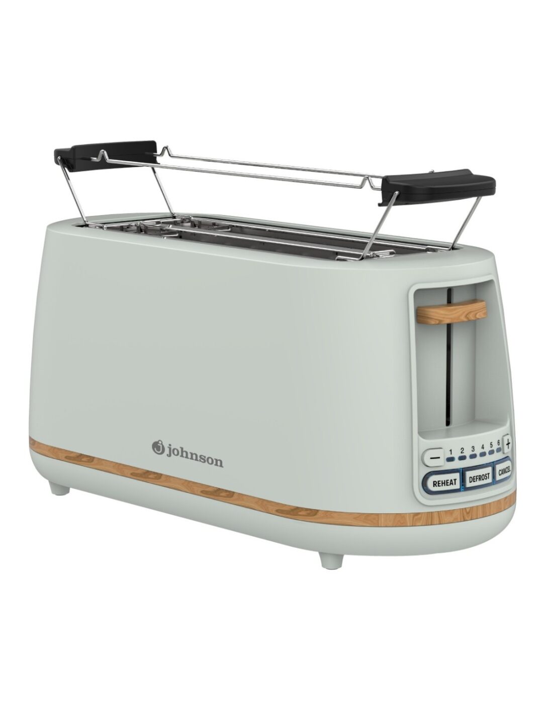 Tostadora Vintage Mint con detalles en madera – 4 rebanadas, 1500W