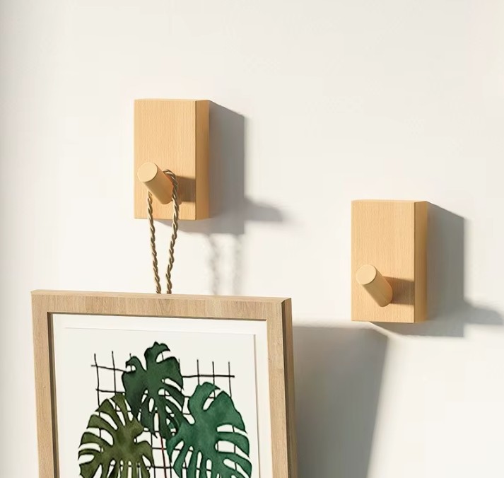 Perchero de Pared de Madera Nórdico sin Taladro