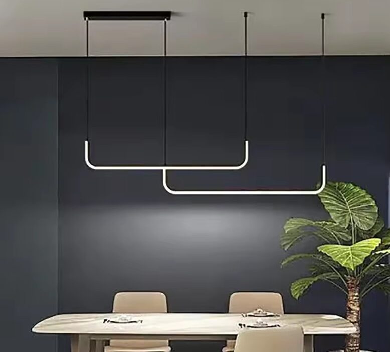 Lámpara Colgante Negra LED – Regulable, Moderna y con Control Remoto