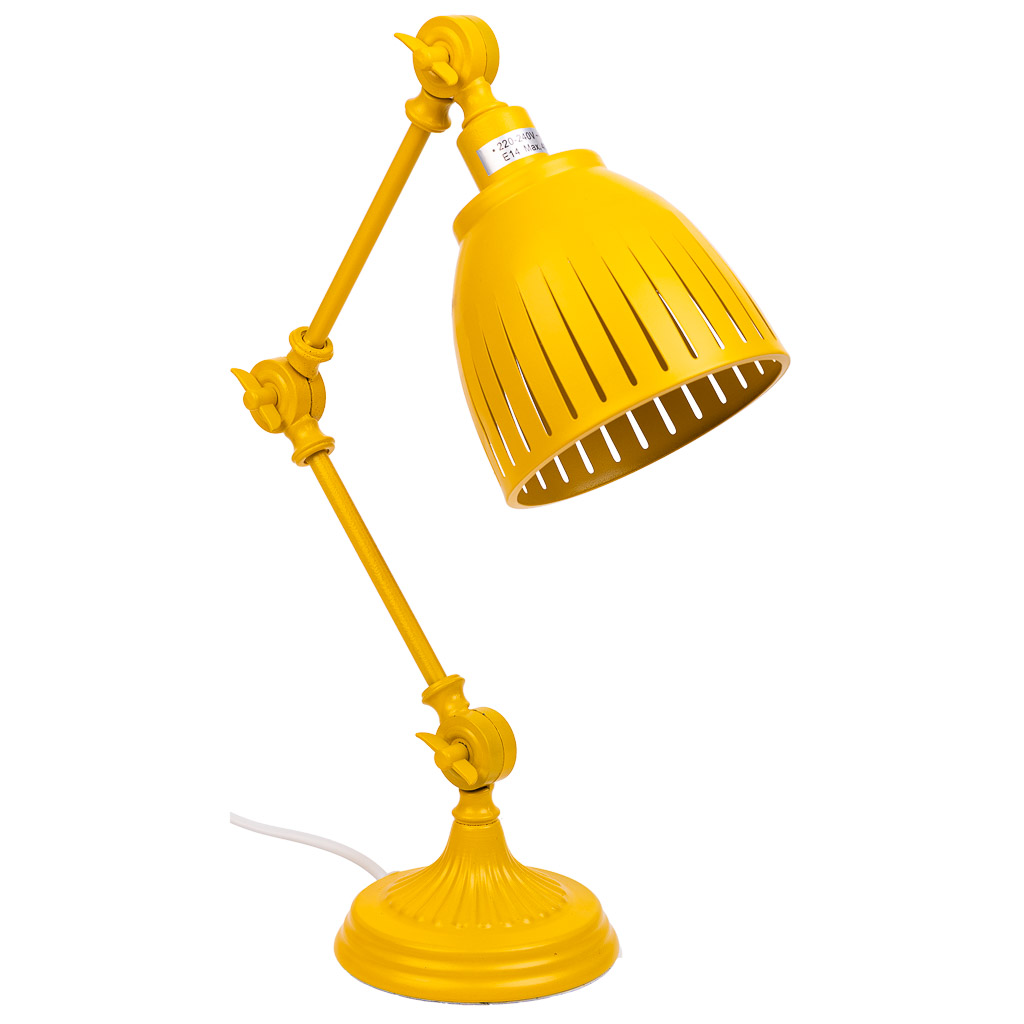Lámpara flexo de mesa de metal amarillo