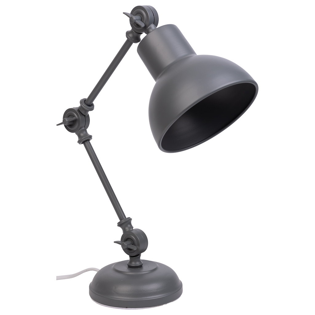 Lámpara flexo de mesa de metal gris oscuro