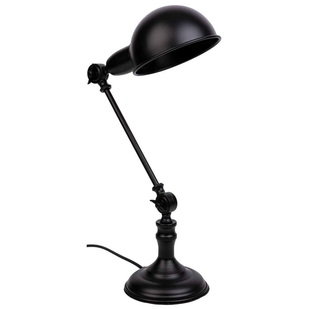Lámpara flexo de mesa de metal negro