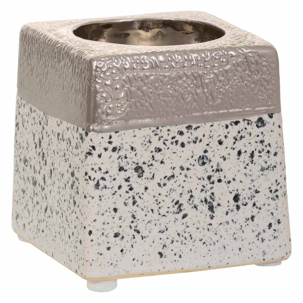 Porta velas de cerámica de plata