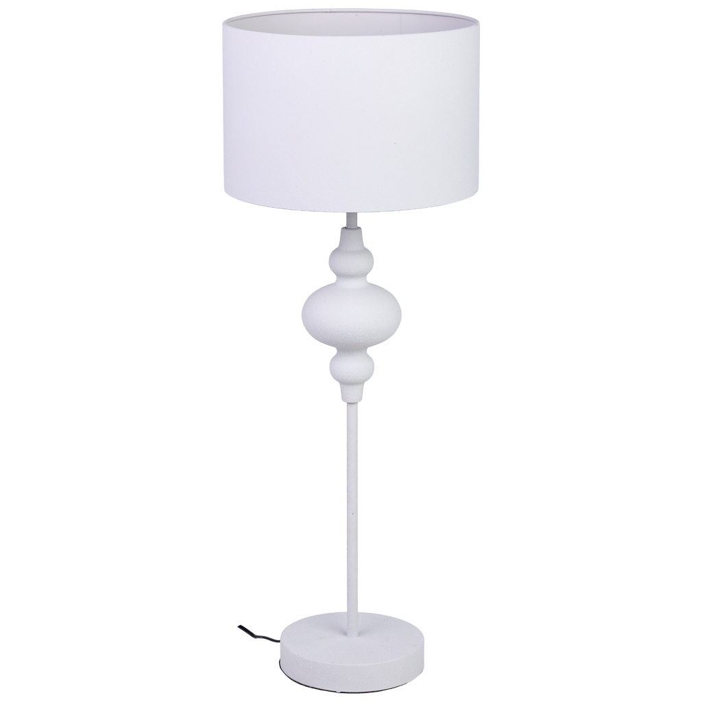Lámpara de mesa de metal blanco