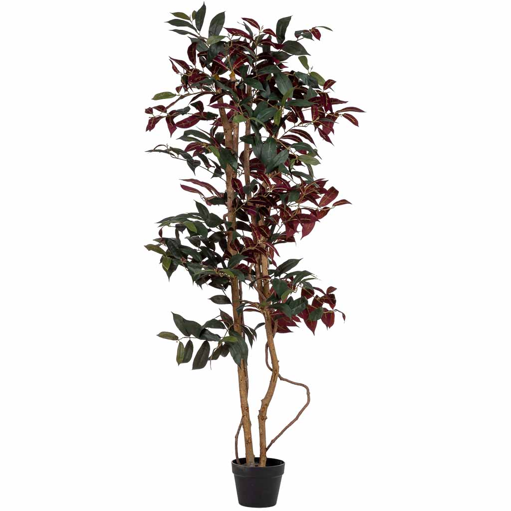 Arbol rojo y verde artificial decorativo