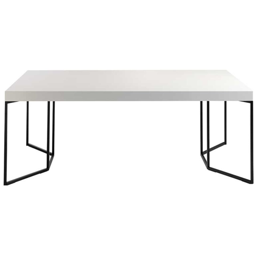 Mesa fija rectangular 200x95 cm blanco brillo