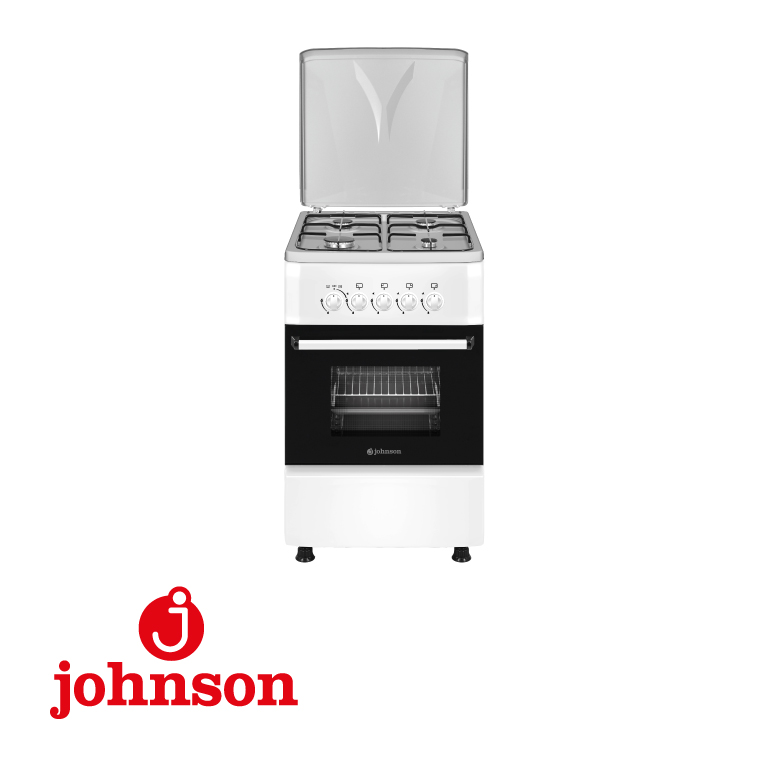 COCINA JOHNSON 50X58,2X87CM 4 FUEGOS+HORNO BLANCA BUTANO ENCIMERA INOX